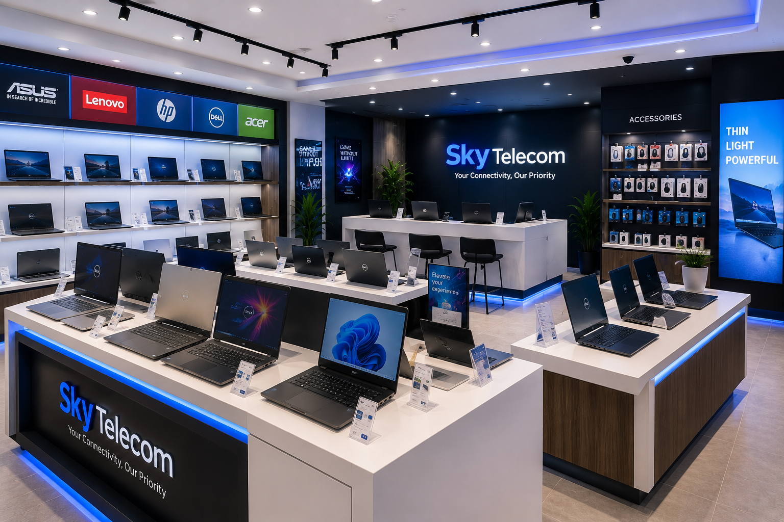 Sky Telecom display cabinets